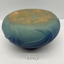 Rare Van Briggle Pottery Tulip Bowl Vase USA Arts & Crafts Turquoise Blue 4x8