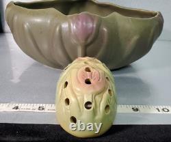 Rare Vintage Van Briggle Art Pottery Tulip Bowl/Vase Withfrog