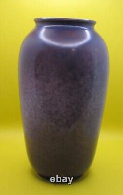 Rare Vtg Ruskin England Purple Plum Art Pottery Vase Mottled Glaze 1920 England
