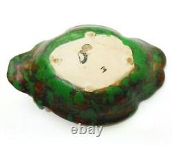 Rare Weller Arts & Crafts Signed Early 20th C Vint Cer Frog Bowl, Mottled Glaze