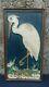 Rare Porceleyne Fles Arts & Crafts Cloisonne Delft Tile Silver Heron Bird