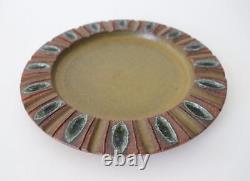 Raul Coronel California Modern Stoneware Plate Rich Glaze Great Design Signed