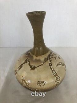 Richard Hieb Stoneware Thrown Art Pottery Glazed Vase