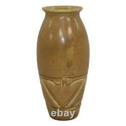 Rookwood 1919 Antique Arts And Crafts Pottery Mottled Tan Ceramic Vase 2390