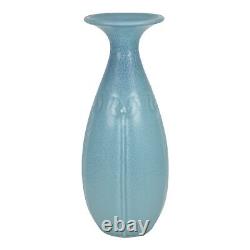 Rookwood 1919 Vintage Arts And Crafts Pottery Matte Blue Ceramic Vase 2398