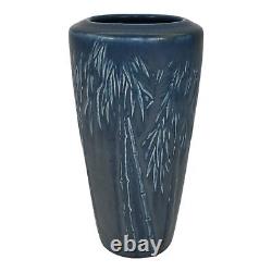 Rookwood 1921 Vintage Arts And Crafts Pottery Blue Ceramic Bamboo Tree Vase 1895