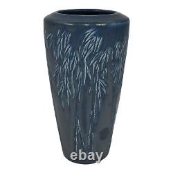 Rookwood 1921 Vintage Arts And Crafts Pottery Blue Ceramic Bamboo Tree Vase 1895