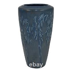 Rookwood 1921 Vintage Arts And Crafts Pottery Blue Ceramic Bamboo Tree Vase 1895