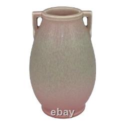 Rookwood 1921 Vintage Arts And Crafts Pottery Green Over Pink Ceramic Vase 2560