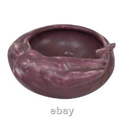 Rookwood 1922 Antique Arts And Crafts Pottery Matte Purple Nude Bowl 2596