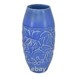 Rookwood 1922 Vintage Arts And Crafts Pottery Matte Blue Ceramic Vase 2593