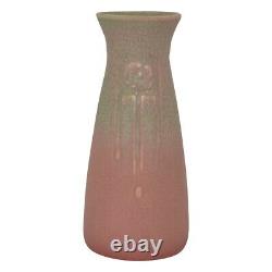 Rookwood 1922 Vintage Arts And Crafts Pottery Matte Green Pink Ceramic Vase 2125