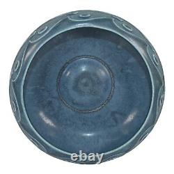 Rookwood 1923 Vintage Arts And Crafts Pottery Mottled Matte Blue Low Bowl 2157