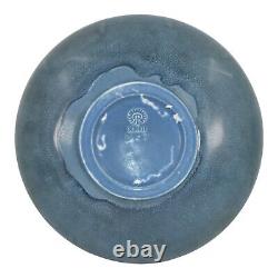 Rookwood 1923 Vintage Arts And Crafts Pottery Mottled Matte Blue Low Bowl 2157