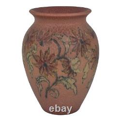 Rookwood 1923 Vintage Arts And Crafts Pottery Red Floral Ceramic Vase 363 Abel