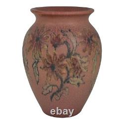 Rookwood 1923 Vintage Arts And Crafts Pottery Red Floral Ceramic Vase 363 Abel