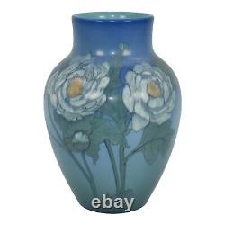 Rookwood 1924 Arts And Crafts Pottery Floral Blue Vellum Ceramic Vase 927E Diers