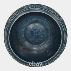 Rookwood 1926 Vintage Arts and Crafts Pottery Blue Leaf Band Bowl 2153