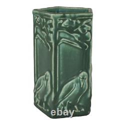 Rookwood 1928 Vintage Arts And Crafts Pottery Green Ceramic Crow Rook Vase 1795