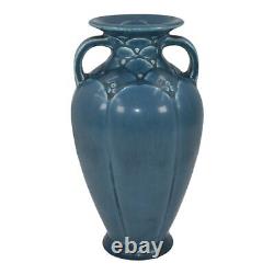 Rookwood 1928 Vintage Arts And Crafts Pottery Matte Blue Ceramic Vase 2675