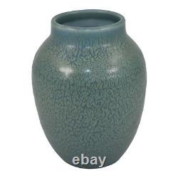 Rookwood 1931 Vintage Arts And Crafts Pottery Mottled Matte Blue Green Vase 2854