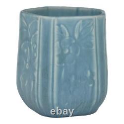 Rookwood 1937 Vintage Arts And Crafts Pottery Blue Ceramic Flower Vase 6107