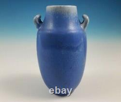 Rookwood Art Pottery 1923 Arts & Crafts Style Handled Vase 77C Blue Drip Glaze