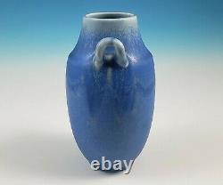 Rookwood Art Pottery 1923 Arts & Crafts Style Handled Vase 77C Blue Drip Glaze