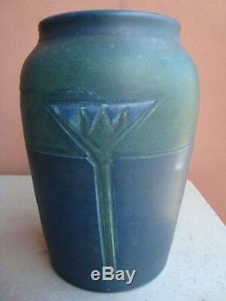 Rookwood Arts & Crafts Blue 10.5 Lotus Factory Lamp Base 1905 Sally Toohey
