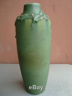 Rookwood Arts & Crafts Hand Modeled Matte Green 12 Holly Vase 1905 Sally Toohey