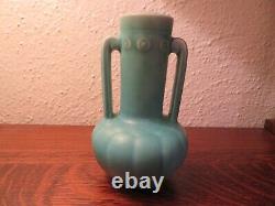 Rookwood Arts & Crafts Pottery Cincinnati, Matte Turquoise Two-Handled Urn 1934