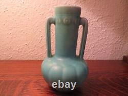 Rookwood Arts & Crafts Pottery Cincinnati, Matte Turquoise Two-Handled Urn 1934