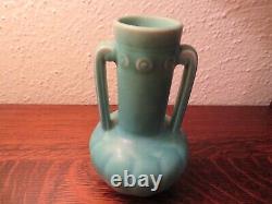 Rookwood Arts & Crafts Pottery Cincinnati, Matte Turquoise Two-Handled Urn 1934