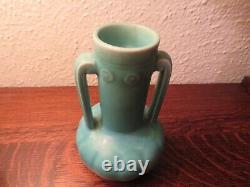 Rookwood Arts & Crafts Pottery Cincinnati, Matte Turquoise Two-Handled Urn 1934