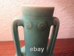 Rookwood Arts & Crafts Pottery Cincinnati, Matte Turquoise Two-Handled Urn 1934