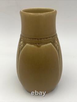 Rookwood Arts Crafts Vase XIX 1919 #1825 Brown Tan Geometric Design