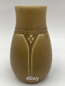 Rookwood Arts Crafts Vase XIX 1919 #1825 Brown Tan Geometric Design
