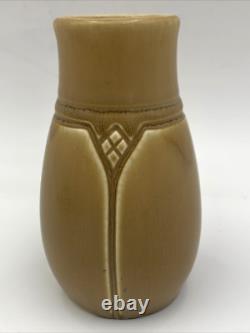 Rookwood Arts Crafts Vase XIX 1919 #1825 Brown Tan Geometric Design