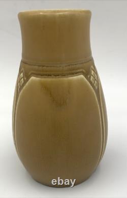 Rookwood Arts Crafts Vase XIX 1919 #1825 Brown Tan Geometric Design