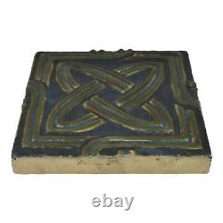 Rookwood Faience Arts And Crafts Pottery Geometric Design Blue Ceramic Tile 1975