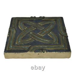 Rookwood Faience Arts And Crafts Pottery Geometric Design Blue Ceramic Tile 1975