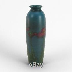 Rookwood Pottery 10 blue green wax matte red poppy vase 1926 Arts & Crafts SEC