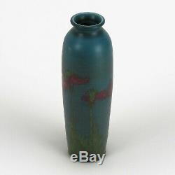 Rookwood Pottery 10 blue green wax matte red poppy vase 1926 Arts & Crafts SEC