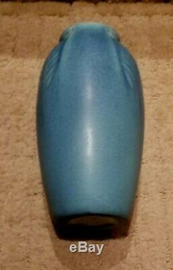 Rookwood Pottery 1917 Cabinet Vase 2402 Peacock Feather Matte Blue Arts & Crafts