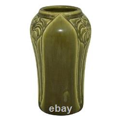 Rookwood Pottery 1920 Matte Olive Green Floral Arts and Crafts Vase 2141