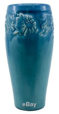 Rookwood Pottery 1921 Matte Blue Sunflower Vase #2217 Antique Arts And Crafts