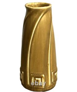 Rookwood Pottery 1922 Yellow Greek Key Geometric Bud Vase #2135 Arts Crafts 6