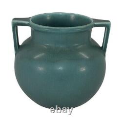 Rookwood Pottery 1924 Turquoise Green Arts And Crafts Handled Vase 2078