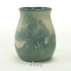 Rookwood Pottery 4.5 S. E. Coyne scenic matte vellum blue green arts & crafts