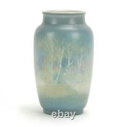 Rookwood Pottery 5 3/8 ETH uncrazed lake scenic vellum blue green arts & crafts